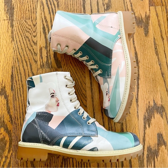 Mumka Geo Girl Moto Soft Grunge Boots Rare US Size 5 EU 36 - Picture 1 of 9
